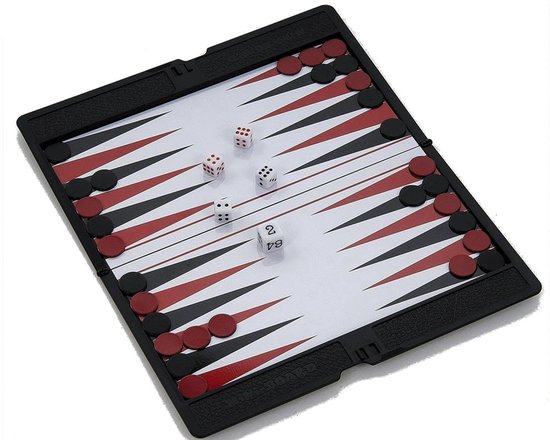 HOT Sports + Toys Jeu de voyage Backgammon étui magnétique 17x10cm format de voyage.