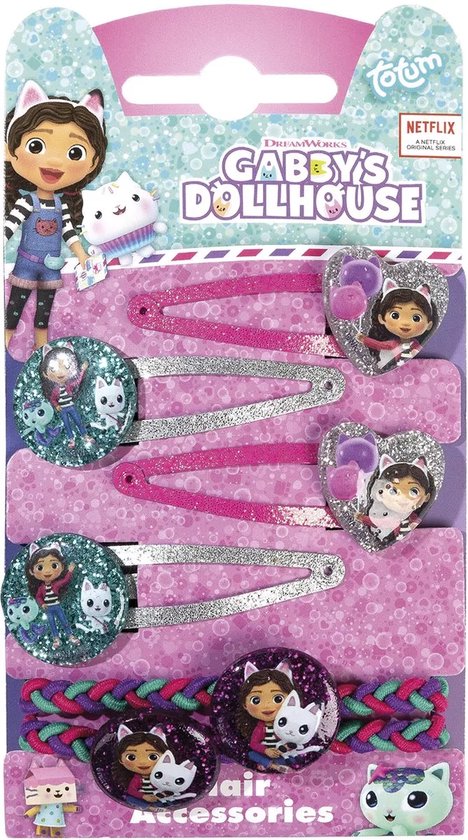 Gabby’s Dollhouse haaraccessoires voor kinderen – Set met kleurrijke haarclipjes en speldjes – Schattige haarversiering voor meisjes – Met Gabby en haar vriendjes – Ideaal voor verkleden, school of feestje – jaar – Speels en stijlvol