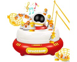 Jawes- Ruimtespel- Rood- Bordspel- Vangspel- Ruimte- 2 Spelers- Spelen- Gezelschapsspel- Jong en Oud- Muzikaal- Pop-up- Reactiespel- Raketten- Astronaut