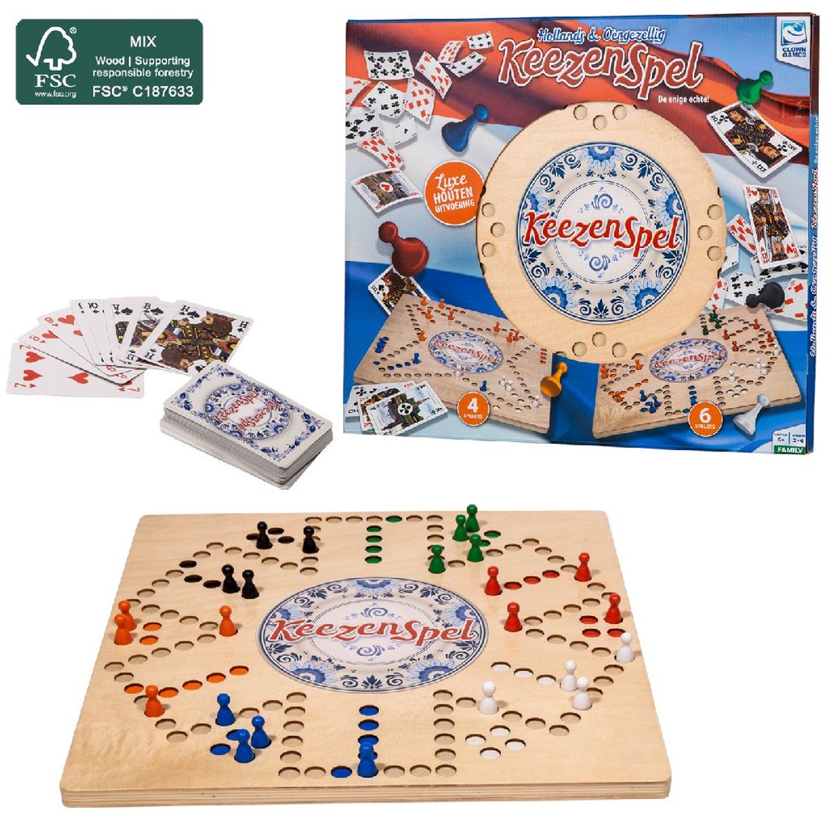 Clown Games - Jeu de Keezen en bois - Certifié FSC