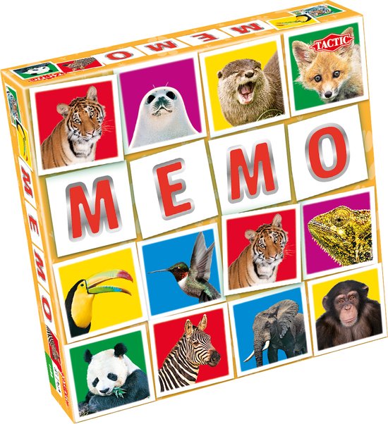 Tactic Memo Wildlife - Memospel - Zoek de Juiste Paren - Leeuwen, Tijgers en Andere Wilde Dieren - Educatief Gezelschapsspel voor Kinderen en Families - 2 tot 6 Spelers - Jaar
