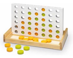 Cayro Acierta 4 - Houten Vier op een Rij Strategiespel - Educatief Familiespel FSC-hout - 2 Spelers - Speelduur 15 Minuten - Vanaf 7 Jaar - Natural Games Collectie - Logisch Denkspel Kinderen en Volwassenen