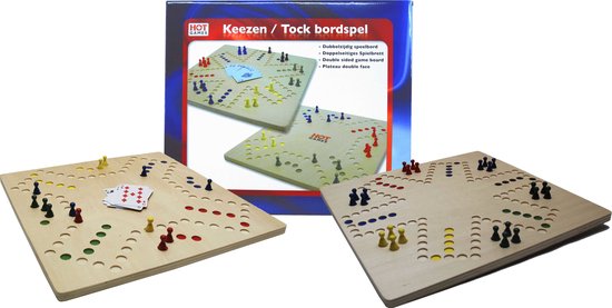 HOT Games Keezen bordspel - Houten speelbord tot 6 personen