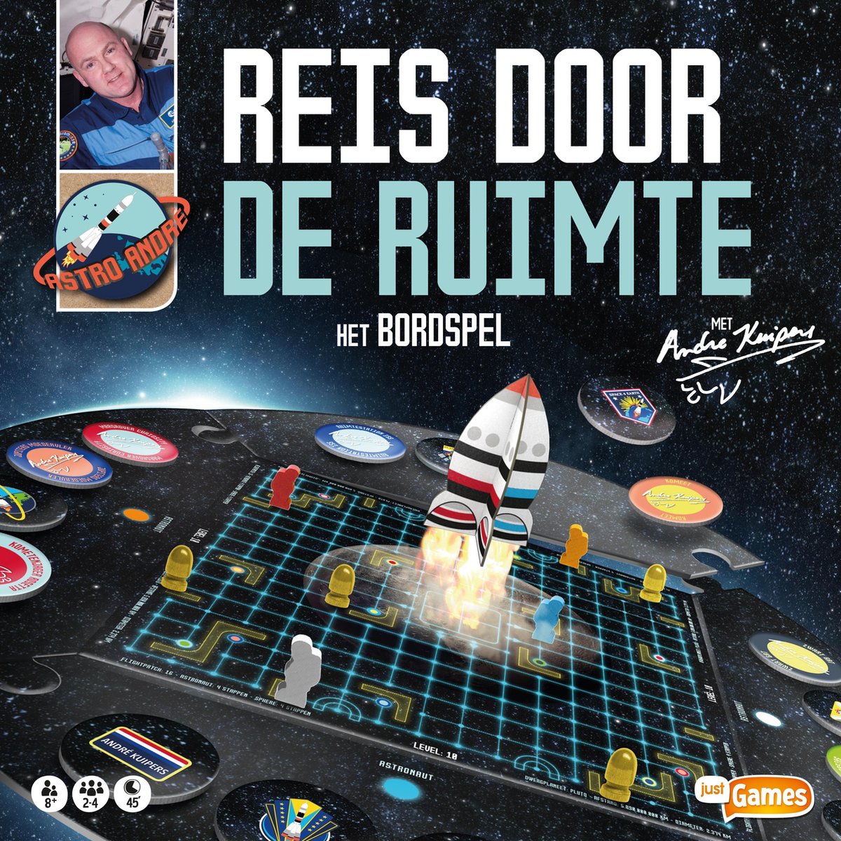 Andre Kuipers Reis door de Ruimte - Bordspel + jaar - Belgisch