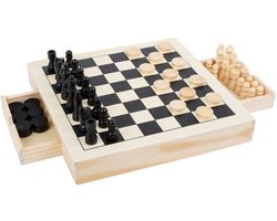 Small Foot - Spellendoos 3in1 Schaken Dammen Molenspel