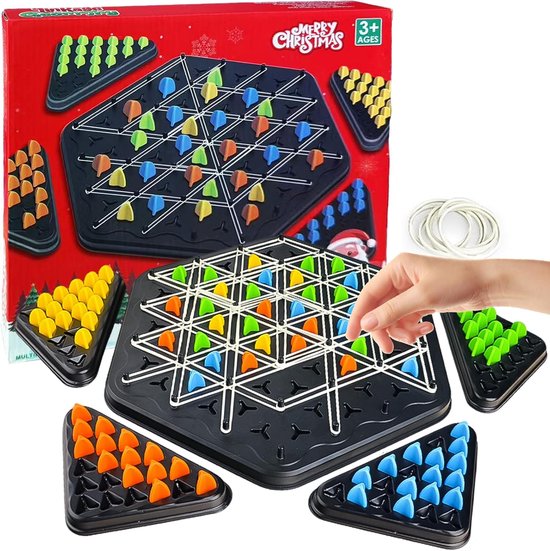 Geometrisch schaakspel, driehoek schaakspel, driehoeksschaakbord, strategie, bordspel, voor volwassenen, jongens en meisjes jaar, kettingdriehoek elastieken, bordspel Kerstcadeaus Kindercadeaus cadeaus