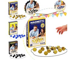Maxenza Magneet Spel - Magnetisch Schaakspel – Magneetspelletje met touwtje - 20 Sterke Magneten - Magnetmaster Spel - Tafelschaak - Feestspel - Magnetisch Schaakspel - Trend van 2026 - Schaakspel Met Stenen - Schaakbord Magnetisch - Blauw