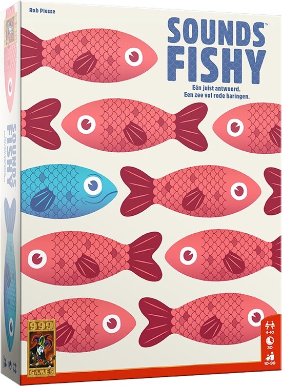 999 Games - Sounds Fishy - Partyspel - Kun jij je pokerface bewaren? - Gezelschapsspel - Nederlandstalig - Klein cadeautje