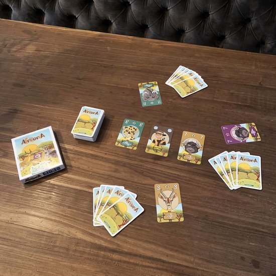 Afritoria - Kaartspel Kinderen - Kaartspel Dieren - Spellen voor Kinderen jaar - 2-4 Personen - Spellen voor Kinderen - Familie Kaartspel - Familiespel Kinderen
