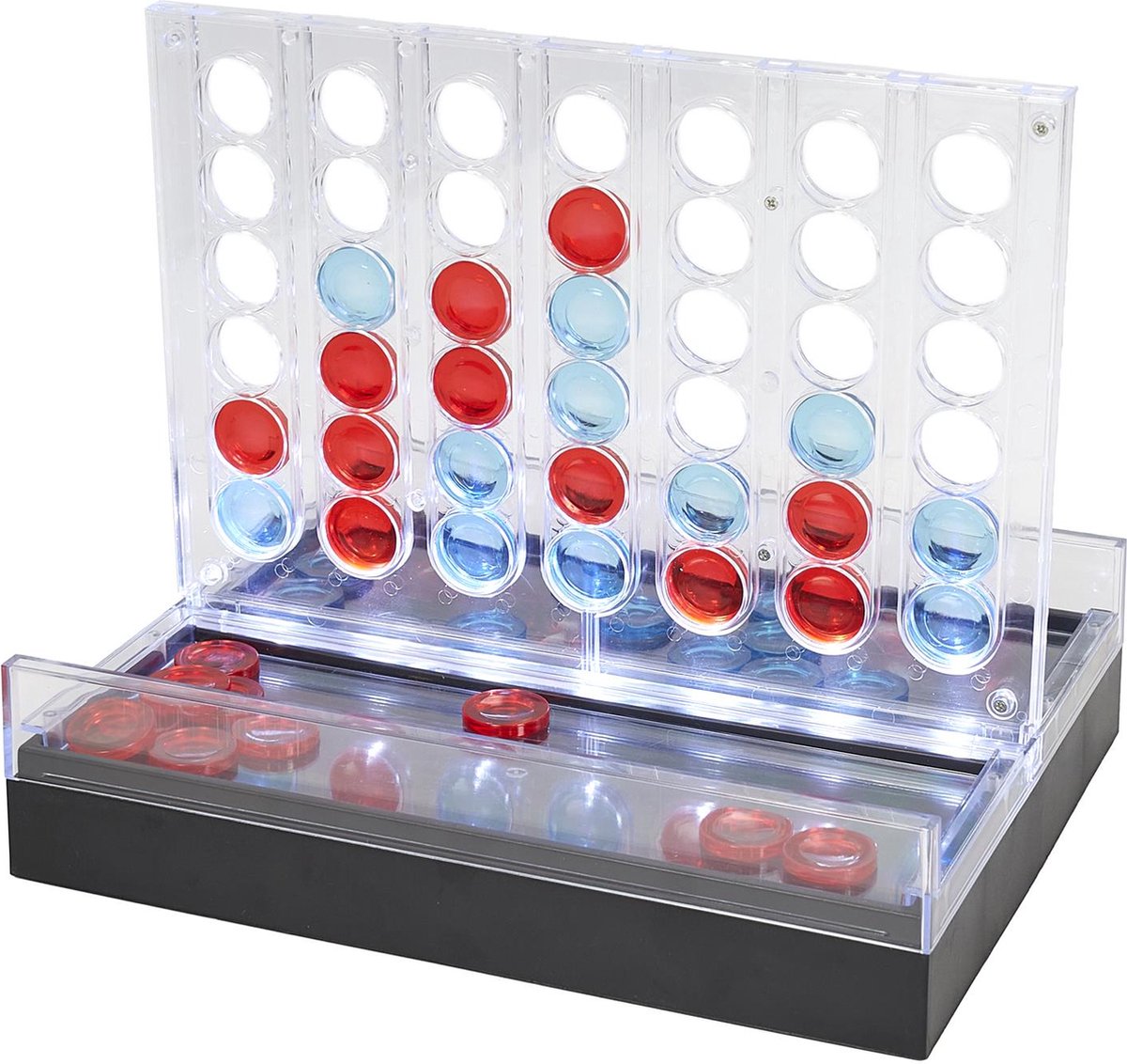 Jeu 4 en Ligne avec Éclairage LED - Jeu Glow in the Dark - Jeu de Stratégie Lumineux pour Enfants et Adultes
