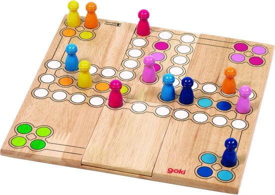 Bordspel: Ludo 24x24cm, speelveld kan aangepast worden aan