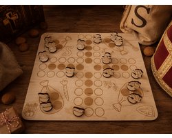BolleToet houten mens-erger-je-niet spel - bordspel - Sinterklaas thema