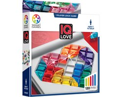 SmartGames IQ Love - Logisch Denkspel & Reispuzzel - 120 Opdrachten met Dubbelzijdig Spelbord - Educatief Solospel - Vanaf 7 Jaar