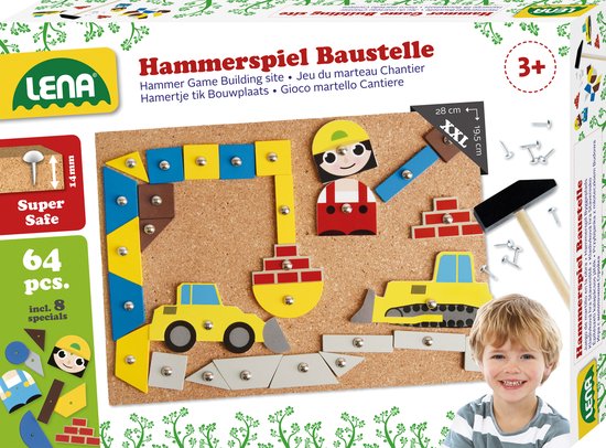 Lena Kinderspel Hamertje Tik Kurk/hout/metaal 64-delig