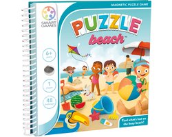 SmartGames Puzzle Beach - Magnetisch Logisch Denkspel - 48 Educatieve Stranduitdagingen - Compact Reisspel & Solospel - Vanaf 6 Jaar
