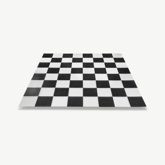 Rubberen Schaakbord/Dambord - 160x160cm - 64 delig - Robuust en Compleet - Geschikt en 45 cm Ubergames Schaakstukken