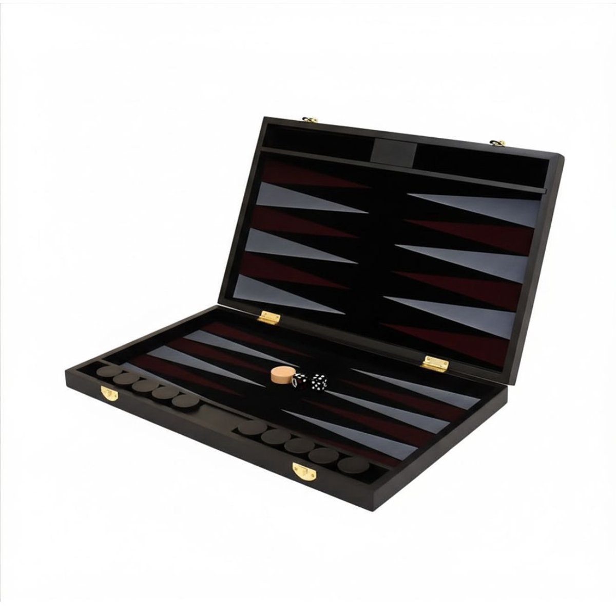 Zwart — DnA® Backgammon - 42cm x 26cm x 4cm - Backgammon Koffer - Backgammon Reiseditie - Backgammon Hout