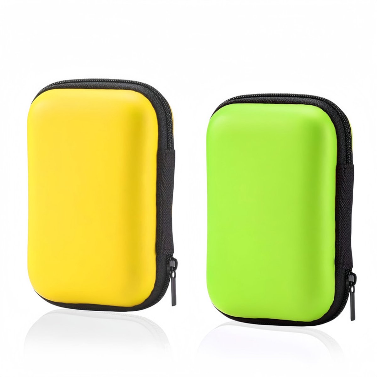 Lot de 2 boîtes pour cartes - Étui fléchettes - Rangement robuste pour cartes à jouer pour UNO - Grand étui rétro moderne pour jeux de cartes - Jaune et vert