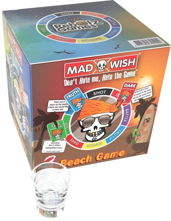 Madwish Summer Game - Beach - Truth or Dare - do or drink - jeu à boire - jeux pour adultes - jeu de société - verre à shot inclus.