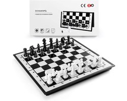 Nexvo® Magnetisch Schaakbord - Schaakspel met schaakstukken - Reis Schaakset - Zwart/Wit - 24cm x 24cm x 1cm