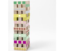 Sunnylife Mega Jumbling Tower Majorelle - Houten Jenga spel - 9339296058978