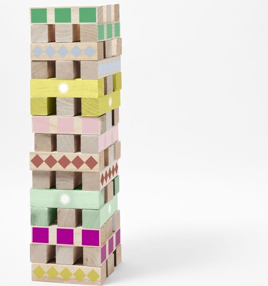 Sunnylife Mega Jumbling Tower Majorelle - Jeu de Jenga en bois - 9339296058978