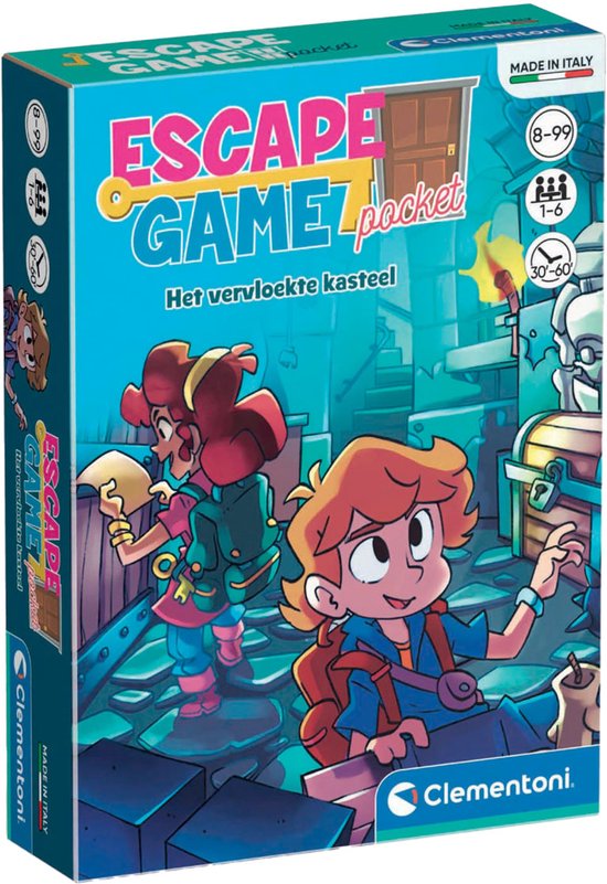 Clementoni Jeu de société - Escape Game - Le Château Maudit - Jeu de société familial - Enfants dès 8 ans
