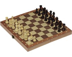 Goki Schaakbord - Schaakspel - Houten Schaakset - Plooibaar - Vanaf 12 Jaar