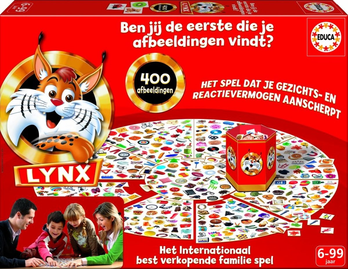 Educa - Bordspel - Lynx - Zoek de afbeeldingen - reactievermogen - gezichtsvermogen - memorygame