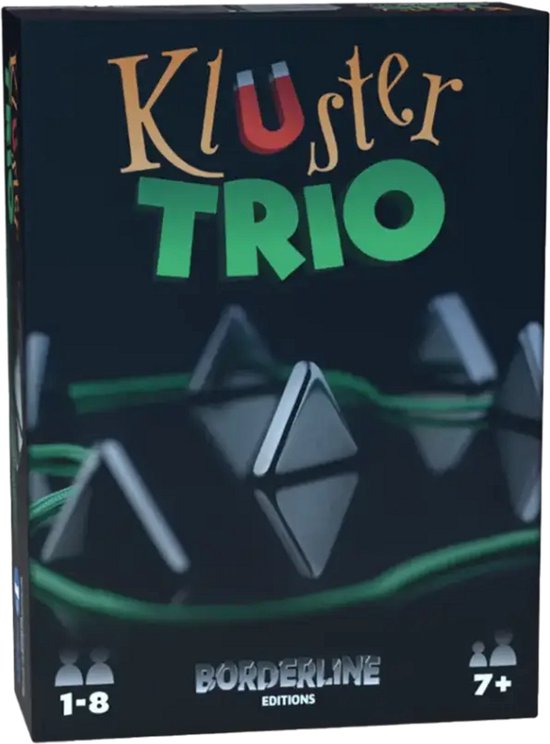 KLUSTER TRIO - GERONIMO GAMES - MAGNETIC SPEL - JAAR OUD - VAN 1 TOT 8 SPELERS