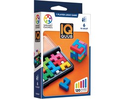 SmartGames IQ QUUB - Logisch Denkspel & Kubuspuzzel - 120 Opdrachten in 2D en 3D - Solospel met soft-touch puzzelstukken - Vanaf 7 Jaar - Compact Reisspel - Cube