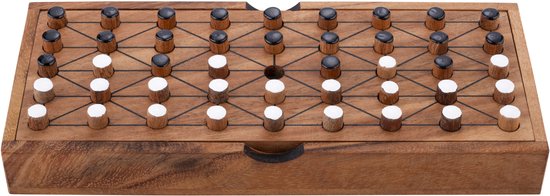 Fanorona – Jeu de stratégie en bois – Jeu de société classique pour 2 joueurs – Jeu de réflexion tactique – Jeu traditionnel africain – Engelhart