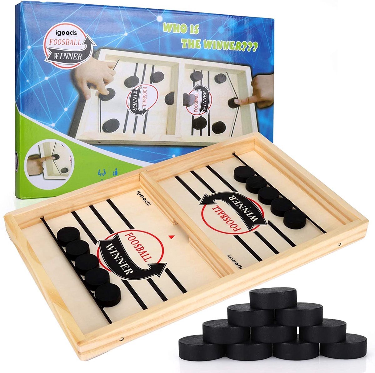 Igoods Who Is The Winner - Jeu de société - Jeux de société pour adultes - Jeux de société pour enfants - Jeu de tir Sling Puck - Jeu de plateau hockey sur glace