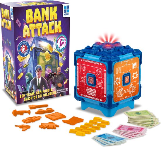 Bank Attack - Jeux coopératifs - Jeu de société pour la famille - Coffre-fort électronique inclus - Jeux pour enfants
