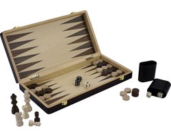 Schaak & Backgammon Bord Opklapbaar – Essenhout & Walnoot – Luxe Houten Spel – Met Opbergcompartiment – 38,5 x 38,5 cm – Reis & Thuis editie – Engelhart