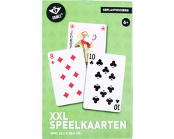 XXL Speelkaarten 12,1 x 18,5 cm – Geplastificeerd Papieren Kaartspel (54 Kaarten) – Extra Groot Kaartspel voor Gezelschapsspellen & Familiespel – Engelhart