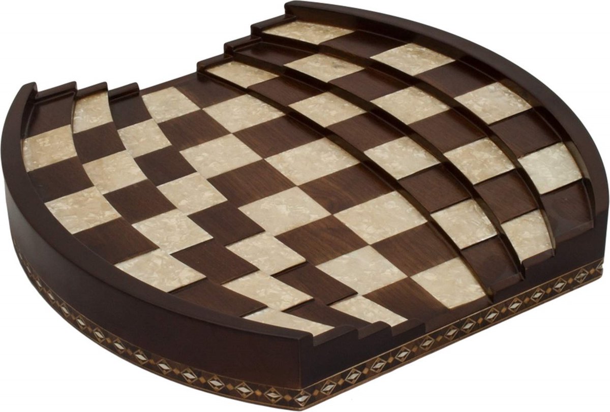 Échiquier 3D en bois fait main - Pièces d'échecs en métal - Jeu d'échecs - Set d'échecs - Chess