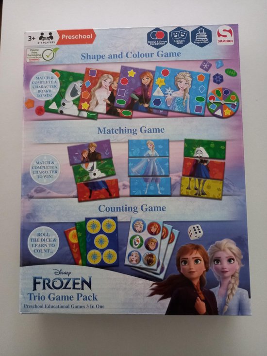 frozen trio game pack - 3 jeux en 1 - jeu pour enfants - jeu de société