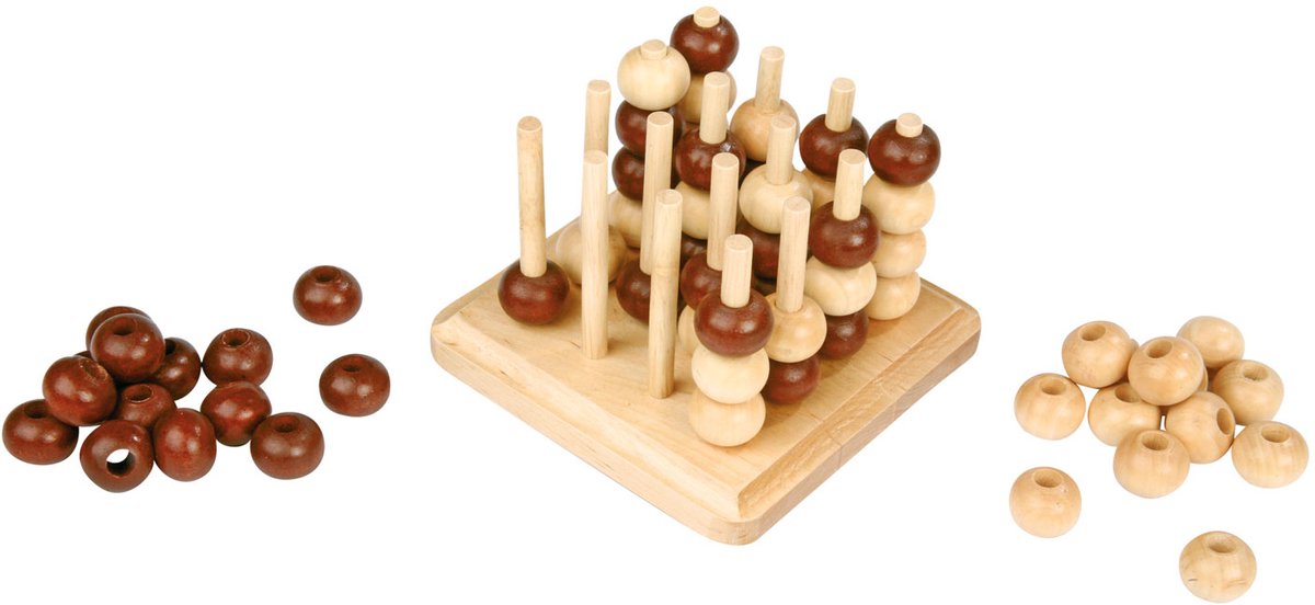 Small Foot - 4 op een Lijn 3D Houten Strategiespel