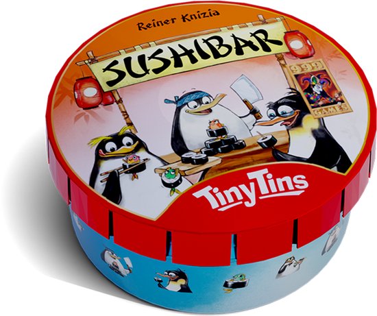 999 Games - Tiny Tins: Geharrewar in de Sushibar - Dobbelspel - Ideaal om overal mee naartoe te nemen - Reisspel - Familiespel - Klein cadeautje