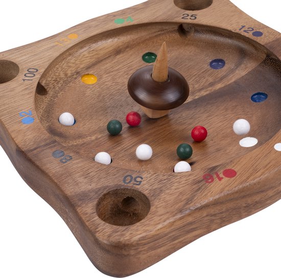 Roulette – Houten Strategiespel – Klassiek Punten- en Kansspel – Tolspel met Balletjes – Gezelschapsspel – Engelhart