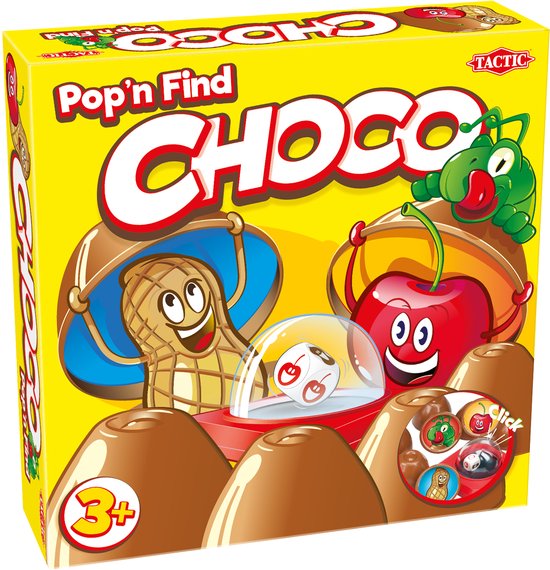 Tactic Choco - Kinderspel - Geheugenspel met Chocolaatjes - Pop-O-Matic Dobbelsteen - Verzamel de Meeste Chocolaatjes - Familiespel voor Jonge Kinderen - 2 tot 4 Spelers - Jaar