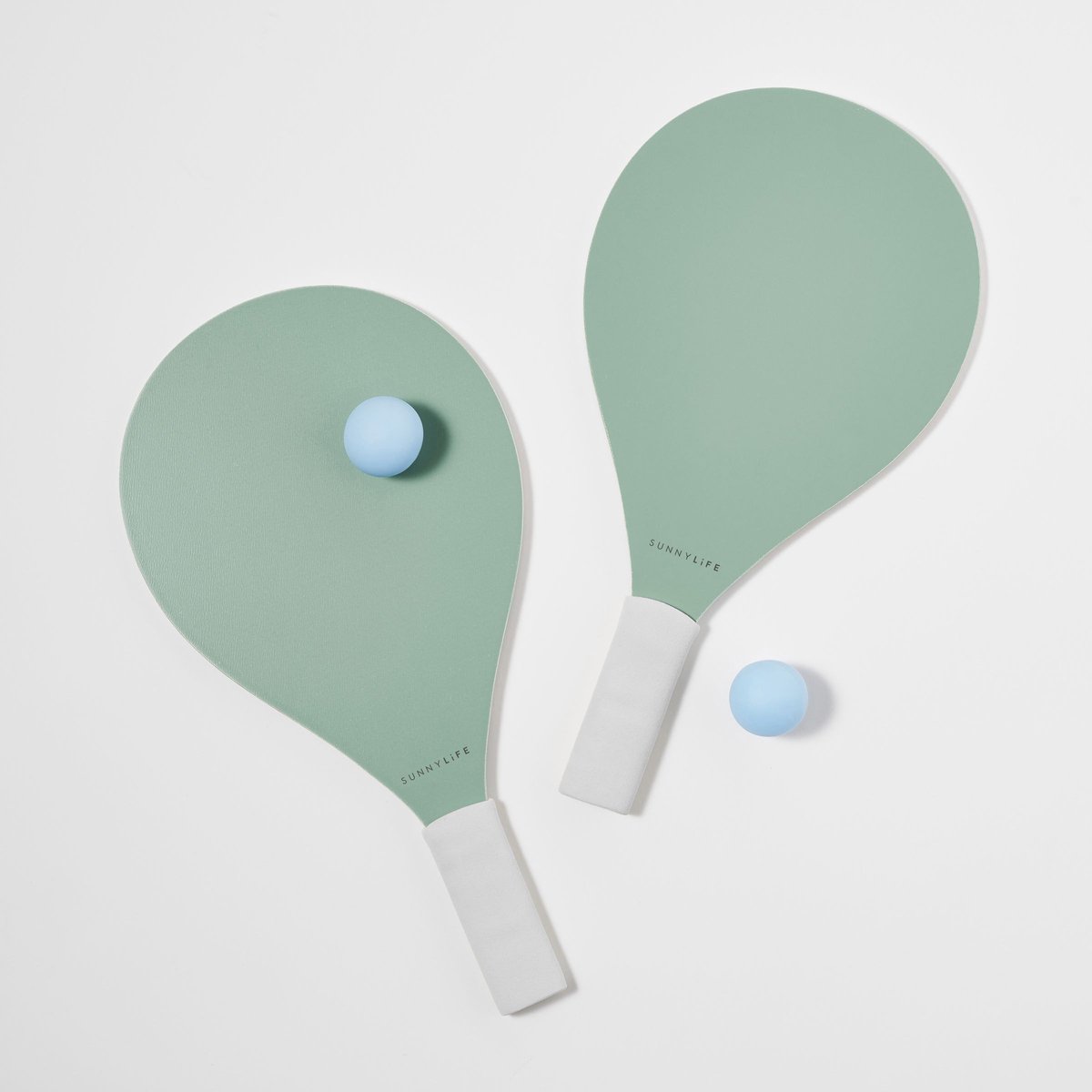 Sunnylife - Outdoor Games Set de tennis de plage Stripe - Bois - Bleu