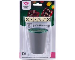 Dobbelset Compleet - Pokerbeker - 5 Dobbelstenen 16 mm - Scoreblok 25 Vellen - Complete Spelset - Engelhart