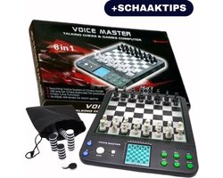 M&S Products Schaakcomputer - Elektrisch schaakbord - 8 in 1 spel - Schaaktips