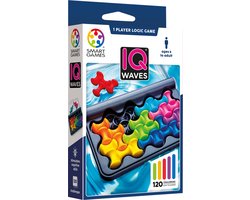 SmartGames IQ Waves - Logisch Denkspel & Reispuzzel - 120 Opdrachten met Golvende Vormen - Educatief Solospel met Soft-Touch - Vanaf 6 Jaar
