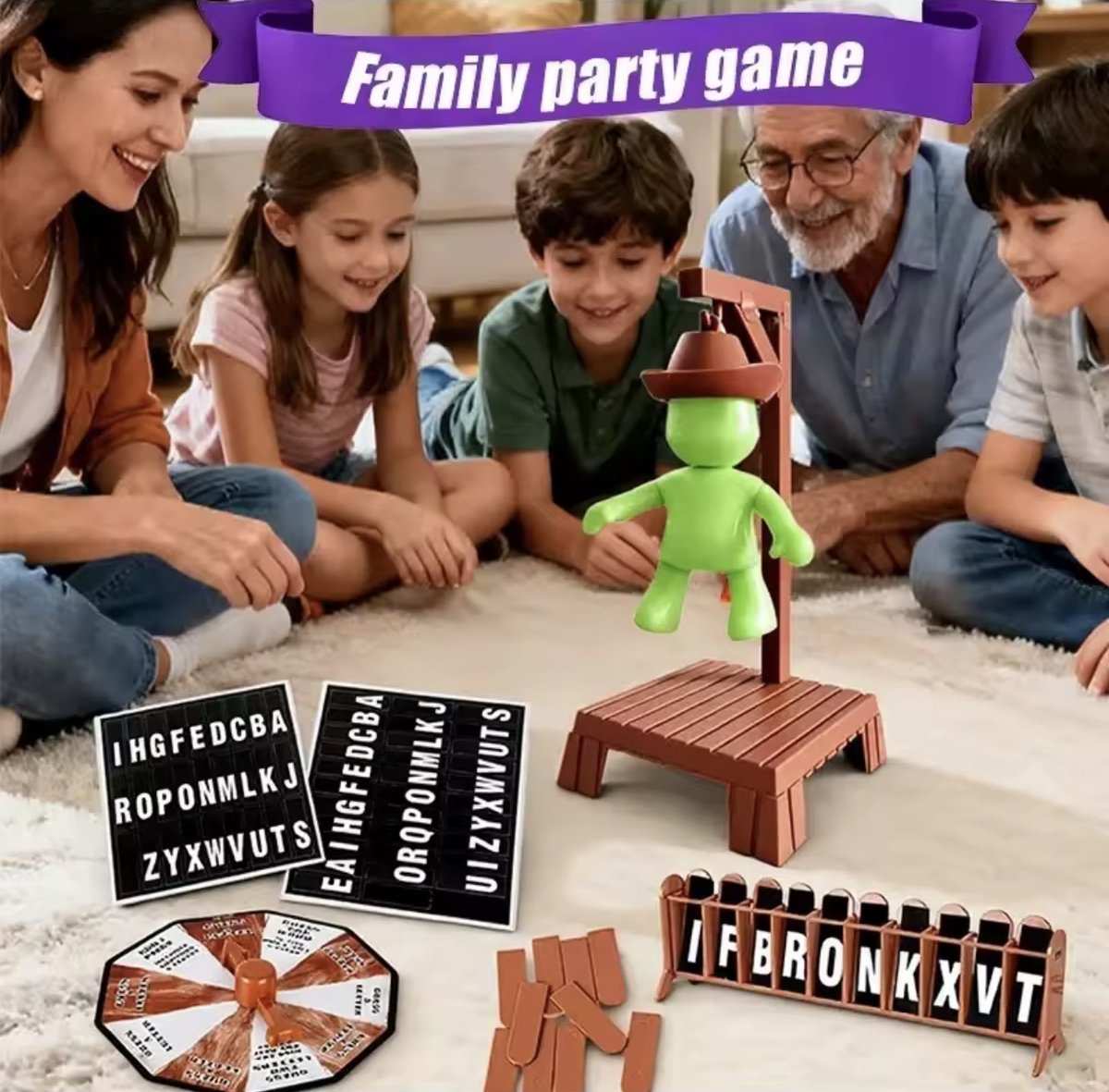 CFY Jeu du Pendu – Glow in the Dark – Version anglaise – Jeu de société pour enfants et familles - I2.2