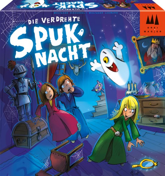 Drei Magier® - Drie Magiers Spellen - Die verdrehte Spuknacht (De Verdraaide Spooknacht) - Coöperatief kinderspel met 3D-spookkasteel - jaar - 1-4 spelers