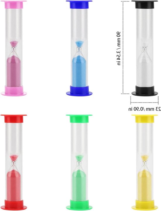 Set de 12 Sabliers Colorés, Minuteurs en Plastique de 30 Secondes à 10 Minutes, Idéal pour les Jeux et la Gestion du Temps