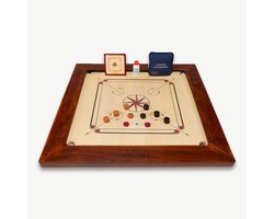 Ubergames- Carrom Board - Championship - 21kg - Made in India - 74x74cm Speelveld - Complete Set - Met Tafel